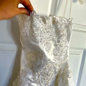 Strapless Wedding Dress + Long Sleeve Top Layer
